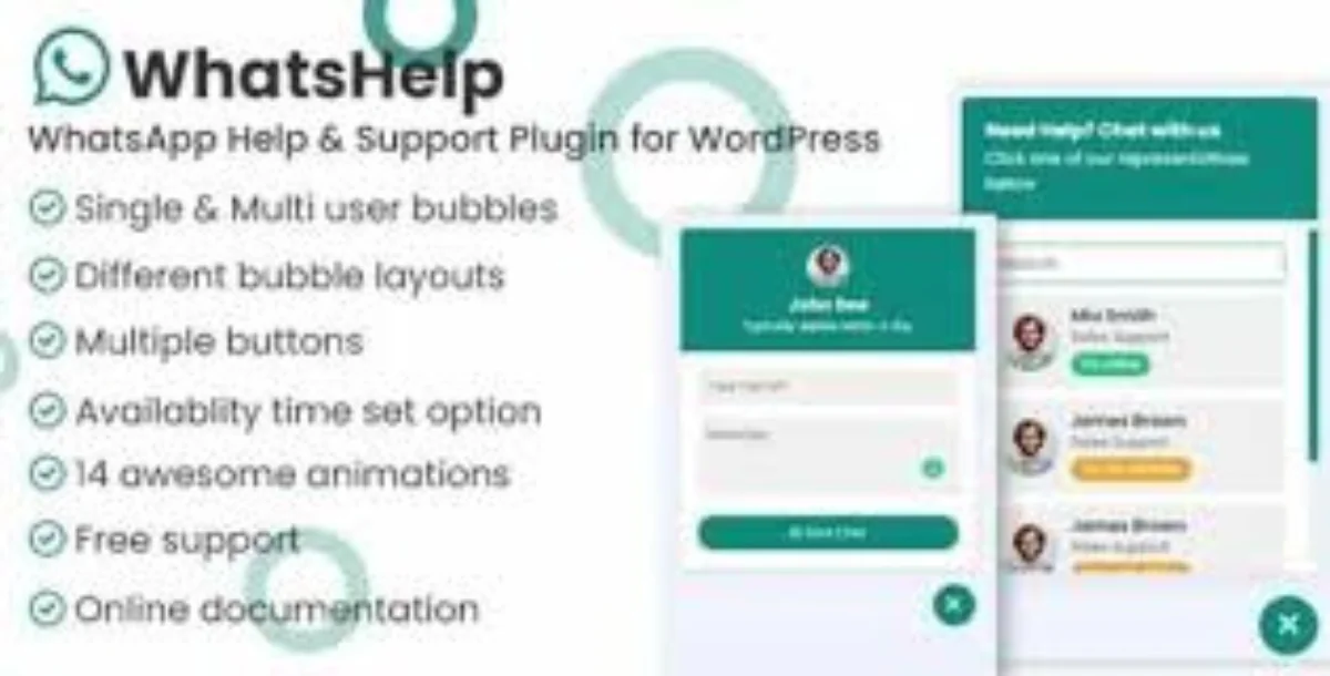 WhatsApp Chat Support Pro WordPress Plugin v3.1.4