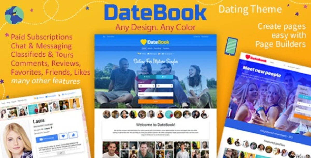 DateBook v4.9.8 - Dating WordPress Theme