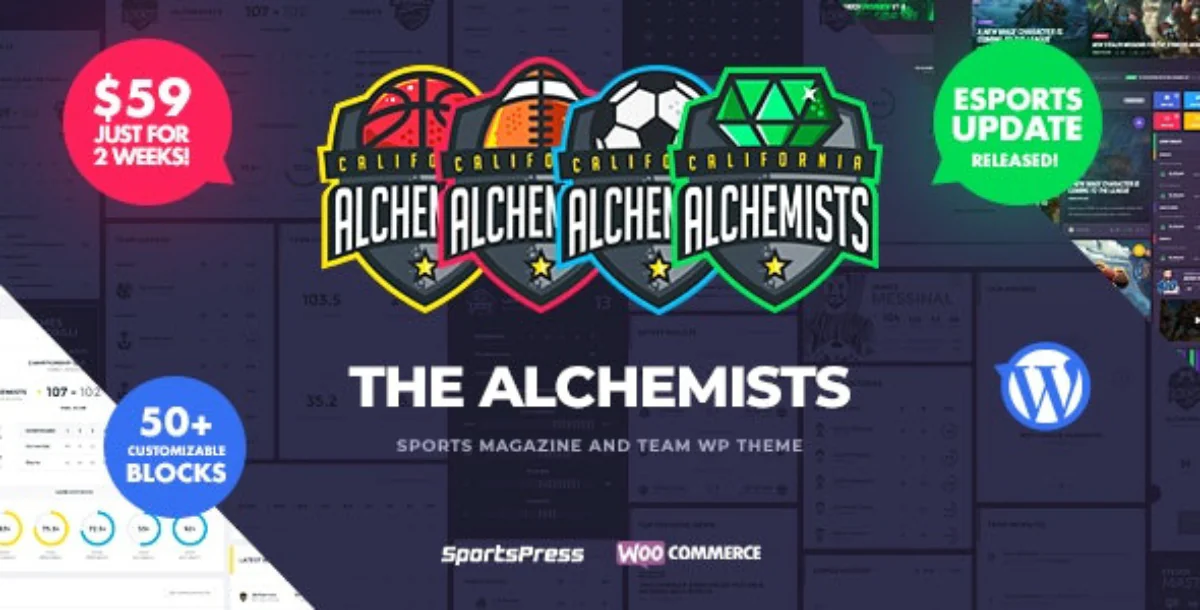 Alchemists v4.7.1 - Sports, eSports & Gaming Club and News WordPress Theme