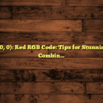 3) (255, 0, 0): Red RGB Code: Tips for Stunning Color Combinations