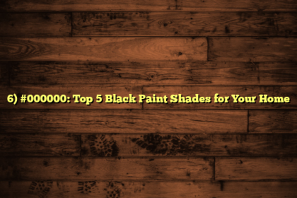 6) #000000: Top 5 Black Paint Shades for Your Home