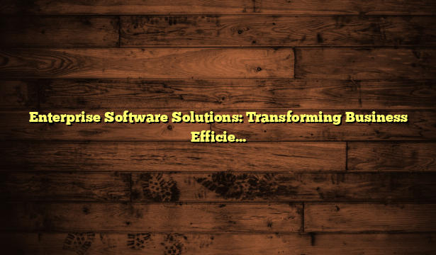 Enterprise Software Solutions: Transforming Business Efficiency