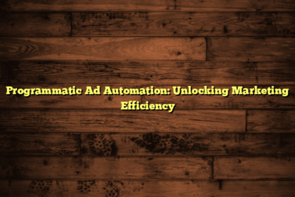 Programmatic Ad Automation: Unlocking Marketing Efficiency