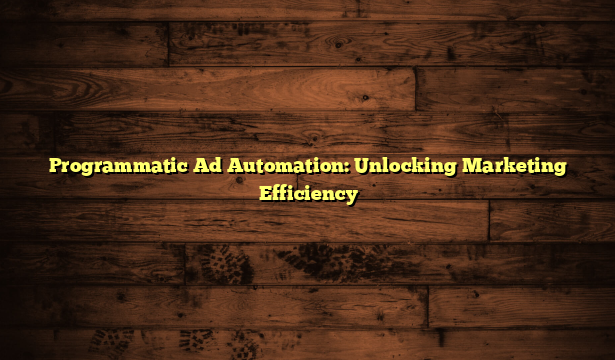 Programmatic Ad Automation: Unlocking Marketing Efficiency