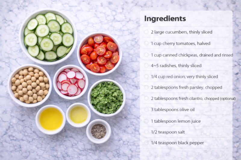 Mediterranean Cucumber Chickpea Salad