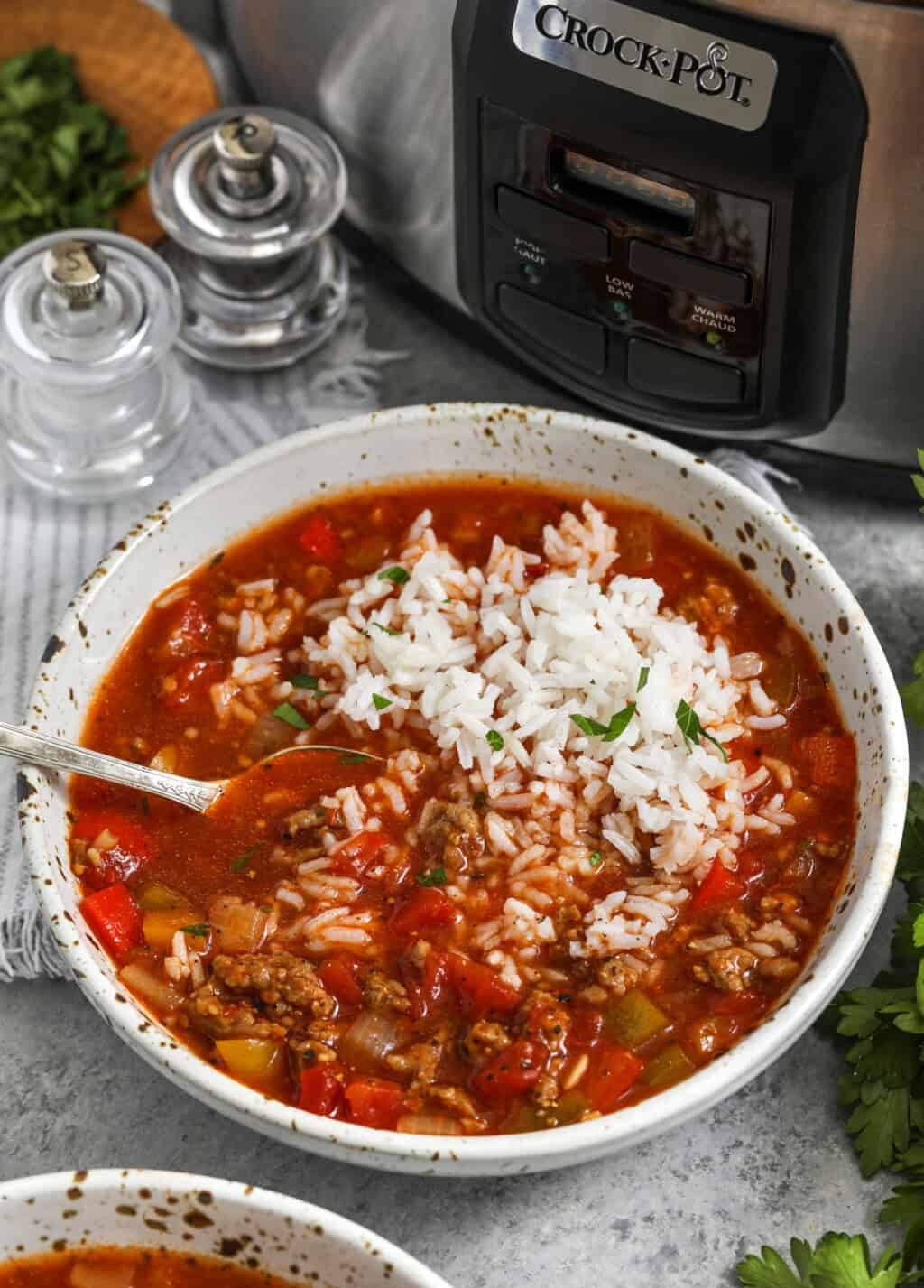 Slow Cooker Stuffed Pepper Soup